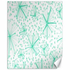 Pattern Floralgreen Canvas 11  X 14   by Nexatart