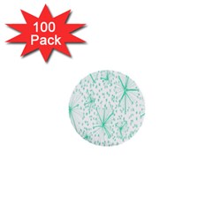 Pattern Floralgreen 1  Mini Buttons (100 Pack) 