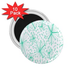 Pattern Floralgreen 2 25  Magnets (10 Pack)  by Nexatart