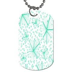 Pattern Floralgreen Dog Tag (two Sides) by Nexatart