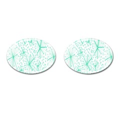 Pattern Floralgreen Cufflinks (oval) by Nexatart