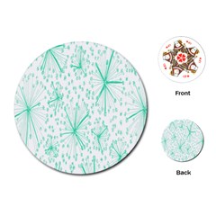 Pattern Floralgreen Playing Cards (round)  by Nexatart