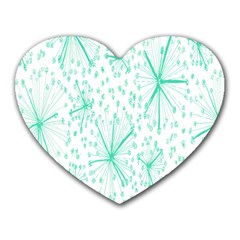 Pattern Floralgreen Heart Mousepads