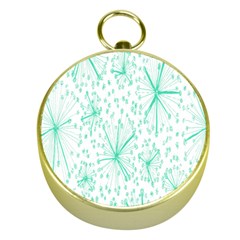 Pattern Floralgreen Gold Compasses by Nexatart