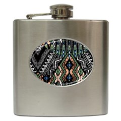 Ethnic Art Pattern Hip Flask (6 Oz) by Nexatart