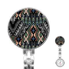 Ethnic Art Pattern Stainless Steel Nurses Watch