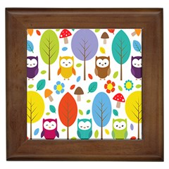 Cute Owl Framed Tiles by Nexatart