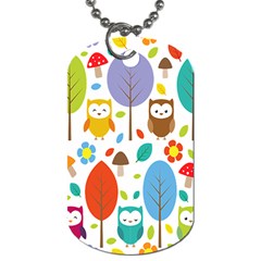 Cute Owl Dog Tag (one Side) by Nexatart