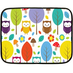 Cute Owl Fleece Blanket (mini) by Nexatart