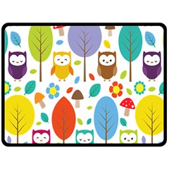 Cute Owl Fleece Blanket (large)  by Nexatart