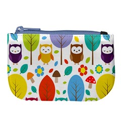 Cute Owl Large Coin Purse by Nexatart