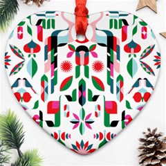 Abstract Peacock Ornament (heart)