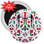 Abstract Peacock 3  Magnets (10 pack)  Front