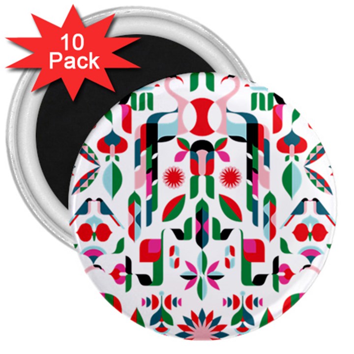 Abstract Peacock 3  Magnets (10 pack) 