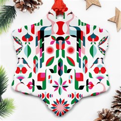 Abstract Peacock Snowflake Ornament (two Sides) by Nexatart