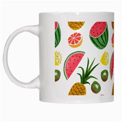 Fruits Pattern White Mugs