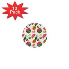 Fruits Pattern 1  Mini Buttons (10 Pack)  by Nexatart