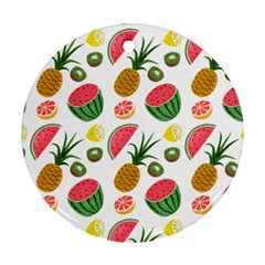 Fruits Pattern Round Ornament (two Sides) by Nexatart