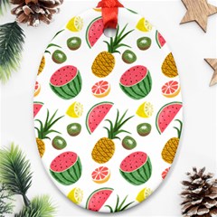 Fruits Pattern Oval Ornament (two Sides)