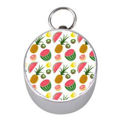 Fruits Pattern Mini Silver Compasses