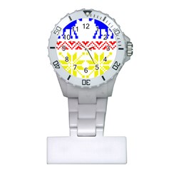 Jacquard With Elks Plastic Nurses Watch