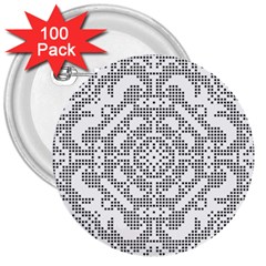 Mosaic Pattern Cyberscooty Museum Pattern 3  Buttons (100 Pack)  by Nexatart