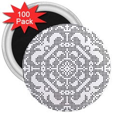 Mosaic Pattern Cyberscooty Museum Pattern 3  Magnets (100 Pack) by Nexatart