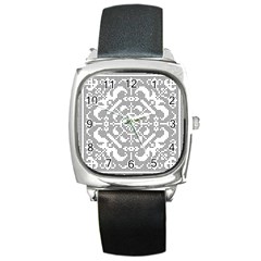 Mosaic Pattern Cyberscooty Museum Pattern Square Metal Watch by Nexatart