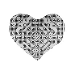 Mosaic Pattern Cyberscooty Museum Pattern Standard 16  Premium Heart Shape Cushions by Nexatart