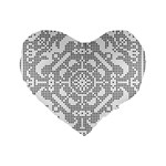 Mosaic Pattern Cyberscooty Museum Pattern Standard 16  Premium Heart Shape Cushions Front