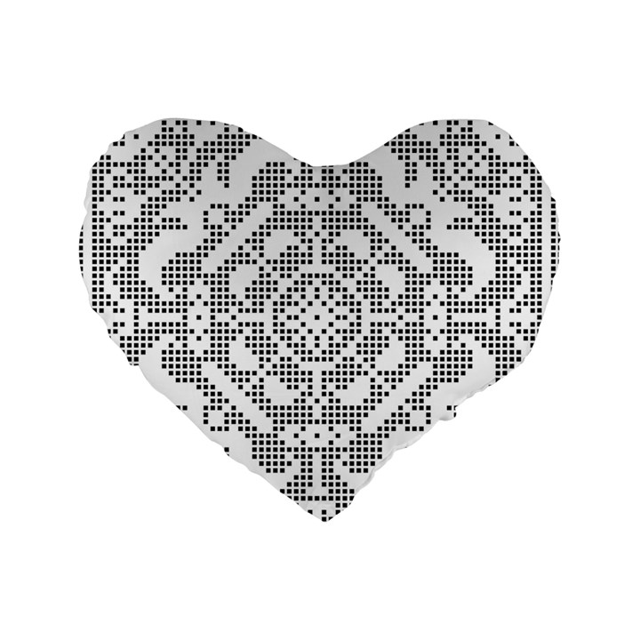 Mosaic Pattern Cyberscooty Museum Pattern Standard 16  Premium Heart Shape Cushions