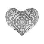 Mosaic Pattern Cyberscooty Museum Pattern Standard 16  Premium Heart Shape Cushions Back