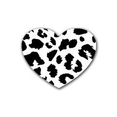 Leopard Skin Rubber Coaster (heart) 