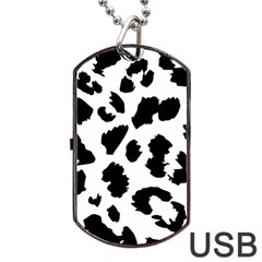 Leopard Skin Dog Tag Usb Flash (two Sides) by Nexatart