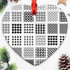 Retro Patterns Ornament (heart)