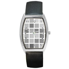 Retro Patterns Barrel Style Metal Watch