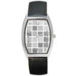 Retro Patterns Barrel Style Metal Watch Front