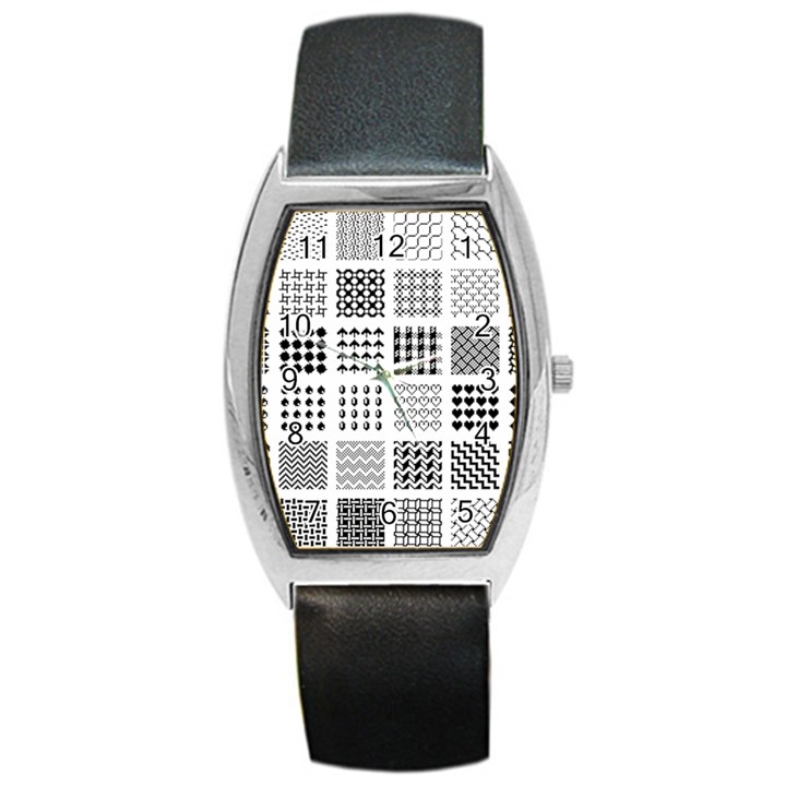 Retro Patterns Barrel Style Metal Watch