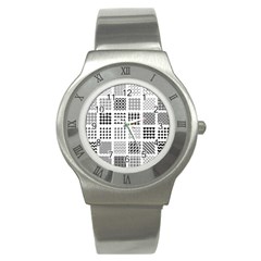 Retro Patterns Stainless Steel Watch by Nexatart