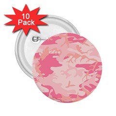 Pink Camo Print 2 25  Buttons (10 Pack)  by Nexatart