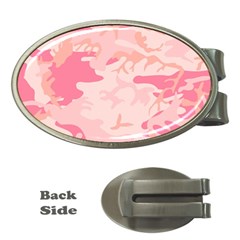 Pink Camo Print Money Clips (oval)  by Nexatart