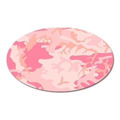 Pink Camo Print Oval Magnet by Nexatart