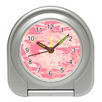 Pink Camo Print Travel Alarm Clocks Front