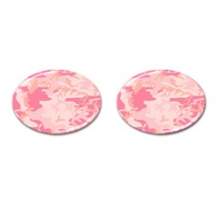 Pink Camo Print Cufflinks (oval)