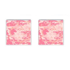 Pink Camo Print Cufflinks (square) by Nexatart