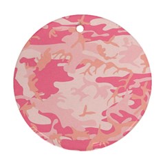 Pink Camo Print Round Ornament (two Sides) by Nexatart