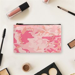 Pink Camo Print Cosmetic Bag (small)  by Nexatart