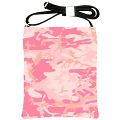 Pink Camo Print Shoulder Sling Bags by Nexatart