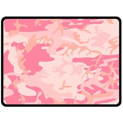 Pink Camo Print Fleece Blanket (large)  by Nexatart