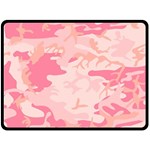 Pink Camo Print Fleece Blanket (Large)  80 x60  Blanket Front